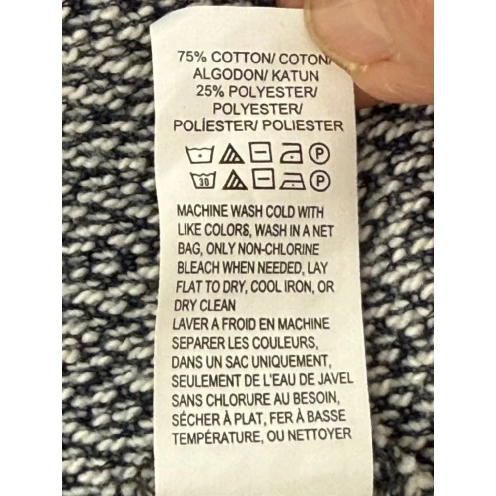 Lucky Brand Diamond Print Asymmetrical‎ Zip Moto Jacket Women's Small Gray White